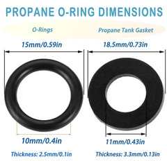 30Pcs Propane Tank Gasket & O-Rings with 1Roll PTFE Thread Seal Tapes, 0.59In Pr