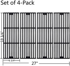 19 3/4 in Grill Grates for Gas Grill Replacement Parts Cast Iron