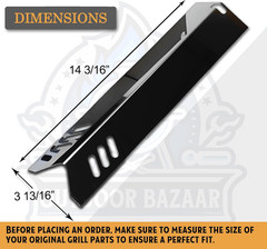 Set of 3 Porcelain Steel Replacement Heat Plates for Master Cook 3 Burner Grill