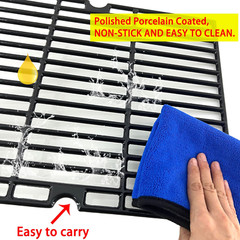 Polished Porcelain Coated Cast Iron Cooking Grid Grates Replacement for Uniflame
