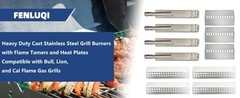 4-Pack 16516 Stainless Steel Burners 16 1/8″, 4-Pack 16631 Flame Tamers