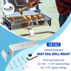 58182 Replacement for Any Kuma BBQ Grill Inboard/Outboard Marine Rail Mount Gril