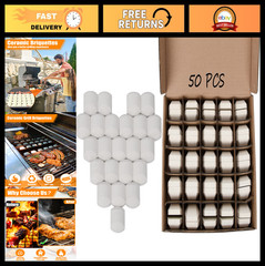 Ceramic Briquettes Replacement for Gas Grills – 50 PCS, Fits NEXGRILL & Turbo Mo