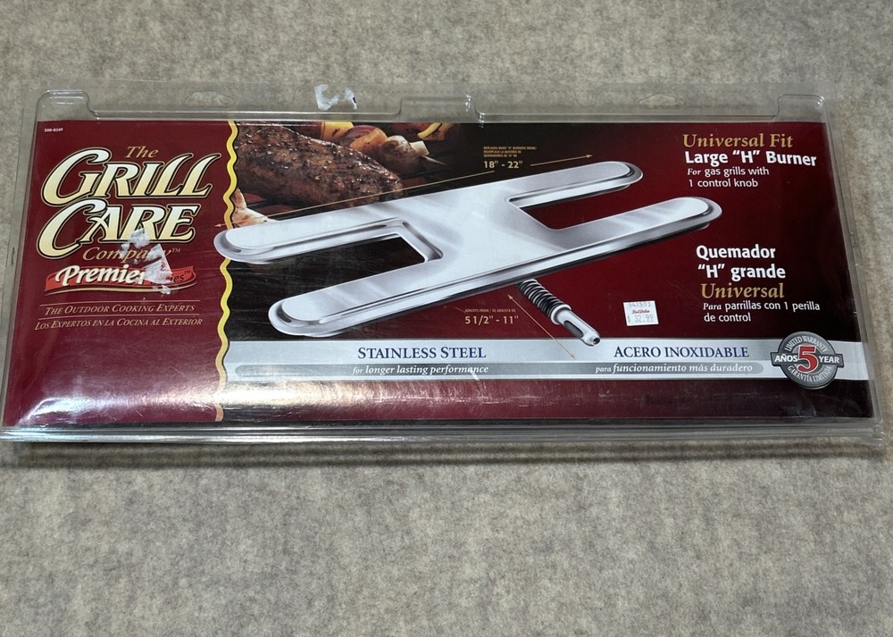 NOS The Grill Care Universal Large H Burner Gas Grill With 1 Knob