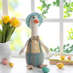 15.75 In. H Easter Fabric Boy Duck Figurine