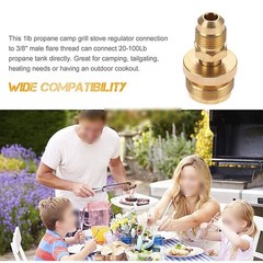 1LB Propane Tank Regulator Adapter Connect to 3/8″Male Flare 5/8″-18UNF