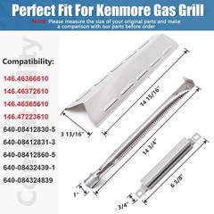 4-Pack Grill Parts Replacement – Heat Plates, Burners & Crossover Tubes for Kenm