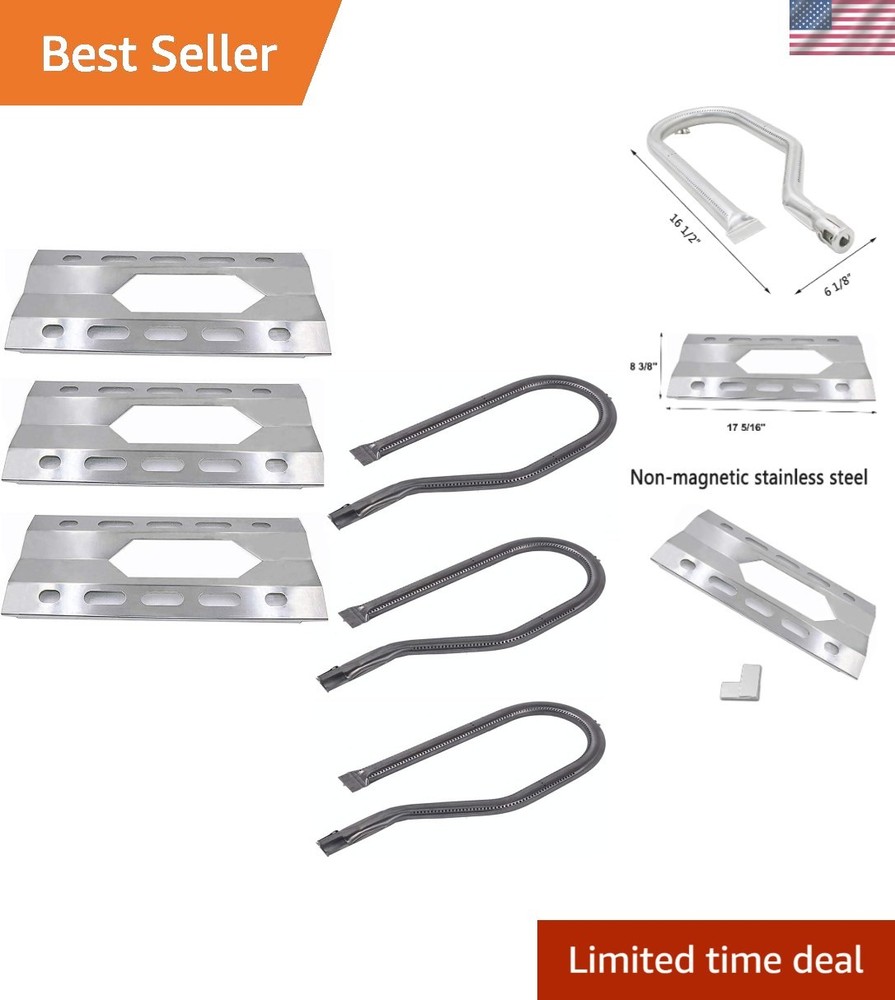 3-Pack Stainless Steel Heat Plates & Burners for Nexgrill & Kirkland Grills