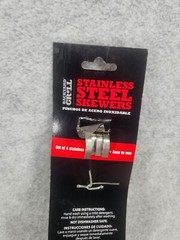 Backyard BBQ Grill Accessories 4 PK BBQ Skewers 13″ Heavy Duty Stainless Steel