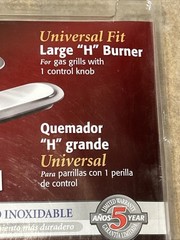 NOS The Grill Care Universal Large H Burner Gas Grill With 1 Knob