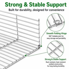 Stainless Steel Warming Rack for Pellet Grill, Foldable BBQ Upper Rack Replaceme
