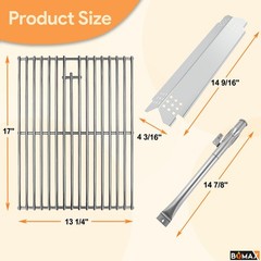 BQMAX Grill Parts for Nexgrill 4 Burner Gas 720-0830H 17″(4-Burner SS)