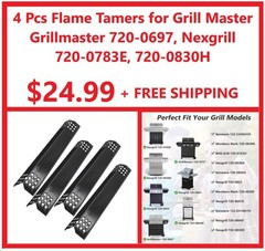 14 9/16″ Porcelain Stainless Steel Flame Tamers for Grill Master and Nexgrill