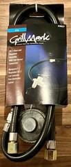 Grill Mark 810822 Stainless Steel Black Gas Line Hose & Regulator 21 L x 3 H in.