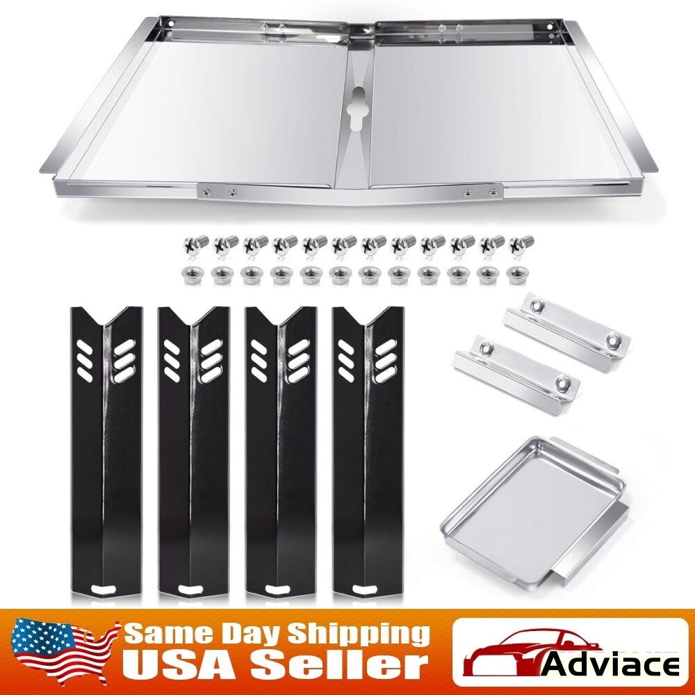 24”-30” Adjustable Grease Tray, Heat Plates for Dyna Glo DGF493BNP, DGF510SBP