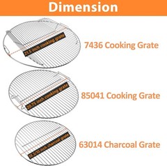 Heavy Duty Plated Steel Hinged Cooking Grate and Lower Grate, Charcoal Grate for