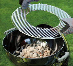 Gourmet BBQ System Hinged Cooking Grate – Add Charcoal without Removing Grate, I