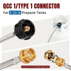4FT Stainless Braided Propane Tank Adapter Hose 1lb to 20lb Fits Coleman Weber Q