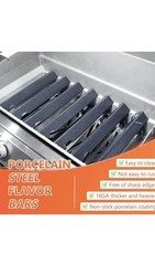 QuliMetal Porcelain Enameled Flavorizer Bars for Weber Genesis II/LX 300 17”
