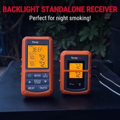 TempPro TP20 500FT Wireless Meat Thermometer with Dual Standard, Orange