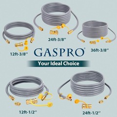 12 Feet 1/2″ ID Natural Gas Hose, Low Pressure LPG Hose with Quick Connect, f…