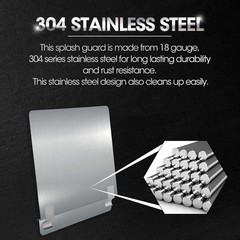 2 Packs Stainless Steel 20-1/2″ W x 18″ H Universal Side Splash Guard Commercial