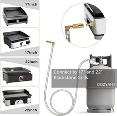 Grill Stainless Braided Propane Hose Regulator and Adapter For Blackstone 17/22″