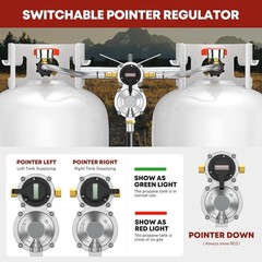 Versatile LP Propane Regulator Kit with 18″ Braided Hoses – Perfect for Travel