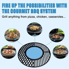 21.5 Inch 8835 Cast Iron Grill Cooking Grates Replacement for 22.5″ Weber Master