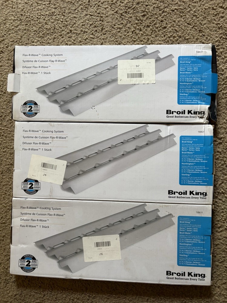 Set Of 3 New Broil King 18431 Flav-R-Wave Heat Tents Stainless Steel