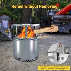Upgraded Heat Deflector for Solo Stove Ranger 15’’, 304 Stainless Steel Heat …