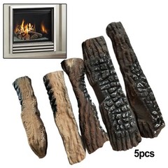 Set of 5 Artificial Logs for BioEthanol or Gas Fireplaces (67 characters)