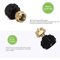 Propane Refill Adapter Brass 20 lb to 1 lb Tank QCC1 Type1 – 2 Pack