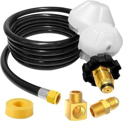 12 Foot Propane Hose 2-Stage Regulator POL Fitting