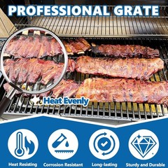 SafBbcue 19.7″ Cast Iron Grill Grates for Char-Griller 1733 2735 3-Pack