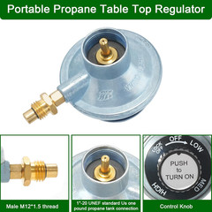 Propane Control Valve Gas Grill Regulator 1″-20 Female Inlet Orifice Outlet