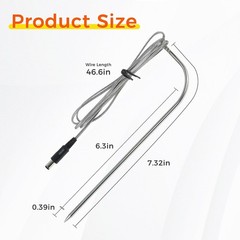MOOTVGOO 2 Pack Temperature Meat Probe Replacement for Rec Probe, Silver