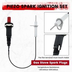 High Temp Piezo Spark Igniter Kit for Fireplace & Kitchen Use – 1 Pack
