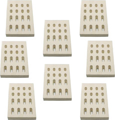 8-Pack Ceramic Briquettes, Stainless Steel, Unflavored, Grill Ceramic Briquettes