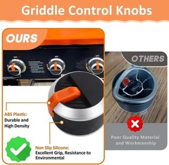 Gas Griddle Grill Orange Knobs Replacement for Blackstone 1666 1517 1554 1825