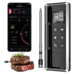 Wireless Meat Thermometer with Smart Timer & APP Control, 800ft Blu… Fast Ship