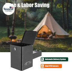 Pellet Grill Hopper Assembly, Pellet Smoker Hopper Assembly Kit with Digital Tem