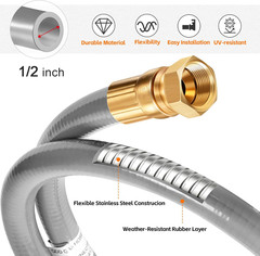 4 FT 1/2″ ID Natural Gas Grill Hose Natural Gas Conversion Kit | Gas Hose Suitab