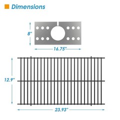 BBQration Replacement Parts for 23 3/4″ x 14 1/4″, silver and black