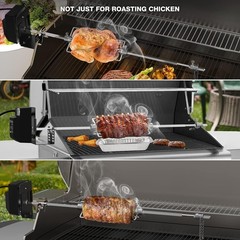 Kit Universal de Asador BBQ con Motor Eléctrico y Varilla de 28″