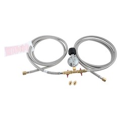 2 Way 0-20 PSI Adjustable Propane Regulator with 8ft Hose/Orifice Fitting Set