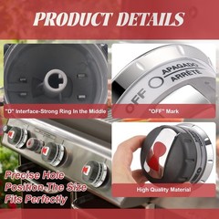 Gas Grill Burner Knobs Replacement for Weber Genesis 300 Series (2011-2016) – 3