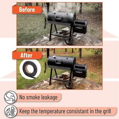 Bbq Smoker Gasket High Temp Seal Strip Self Stick Gasket Grill Tape, 15 Ft