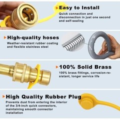 48ft 1/2″ ID Natural Gas Hose with Quick Connect Fitting for Grill, Pizza Oven,