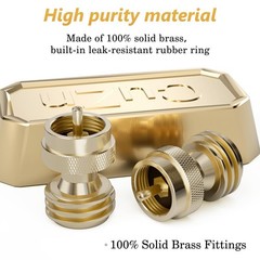NUPICK Propane Tank Adapter, 1 Lb to 20 Converter, Hook Up POL, Golden
